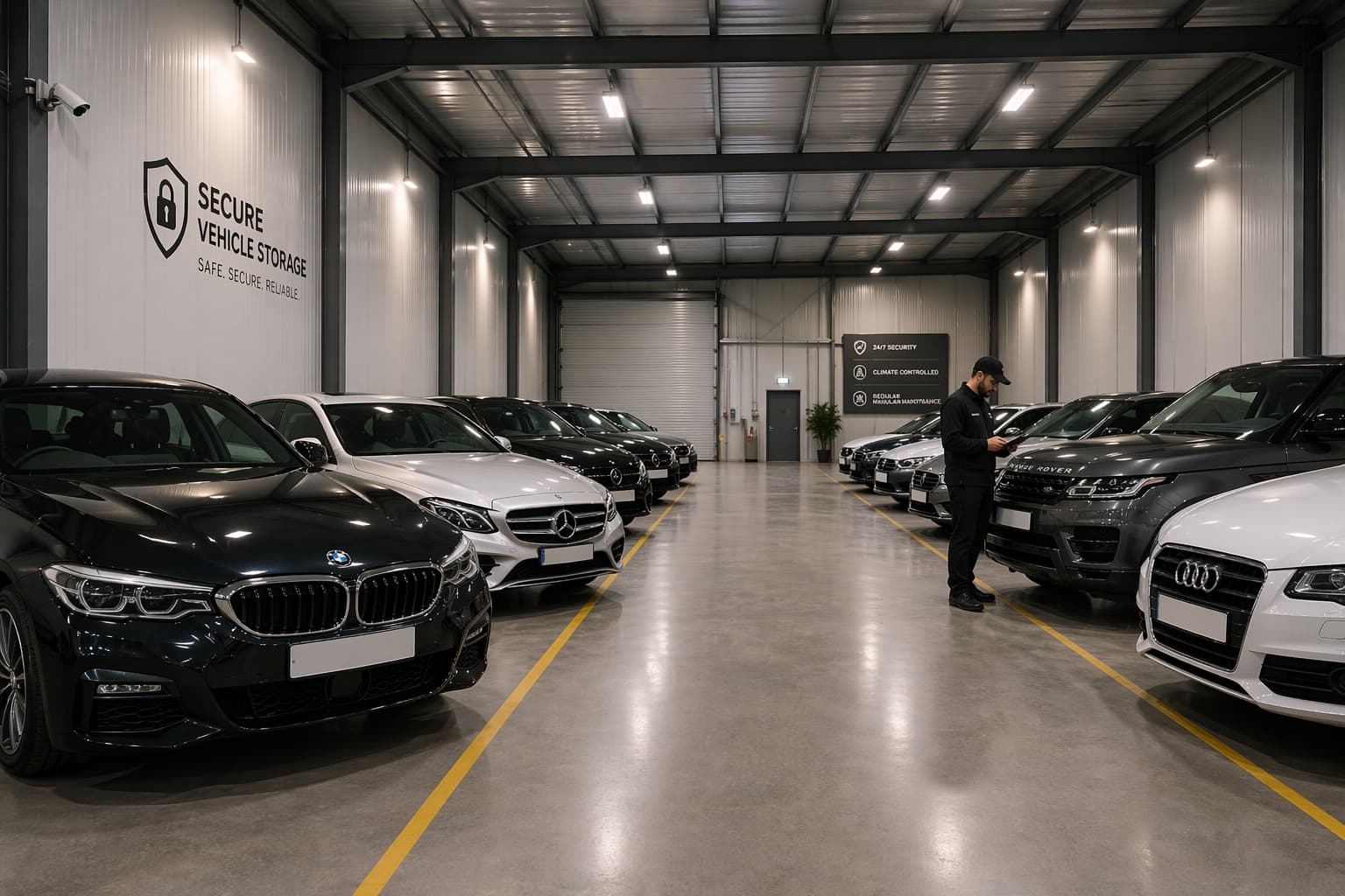 Cars parked in the CARPADS storage facility